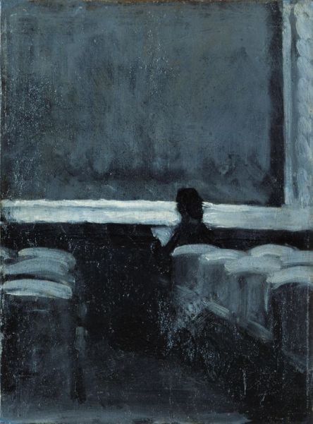 EDWARD HOPPER, SOLITARY FIGURE IN A THEATER, OIL ON CANVAS,1902